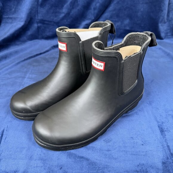 Hunter Black Ankle Boots - Picture 1 of 8